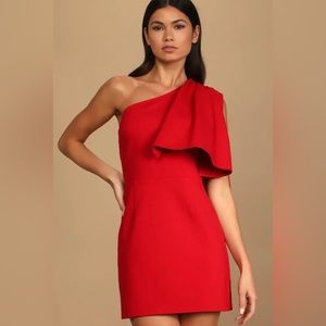 Lulu’s Steal the Scene One-Shoulder Mini Dress